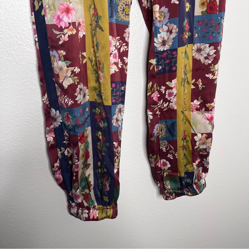 Johnny Was Laurie Presley Pant Mixed Print Silk Satin Jogger S #19 - Picture 5 of 11